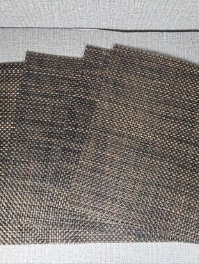 Chilewich Set of 6 Basketweave Placemats Brown Black  18" x 13"  $120